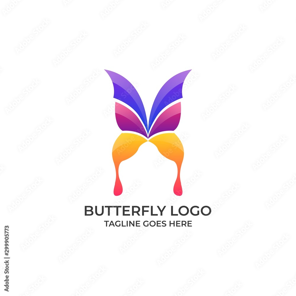 Butterfly Full Color Design concept Illustration Vector Template. this logo symbolize, some thing beautiful, soft, calm, nature, metamorphosis, graceful, and elegant.