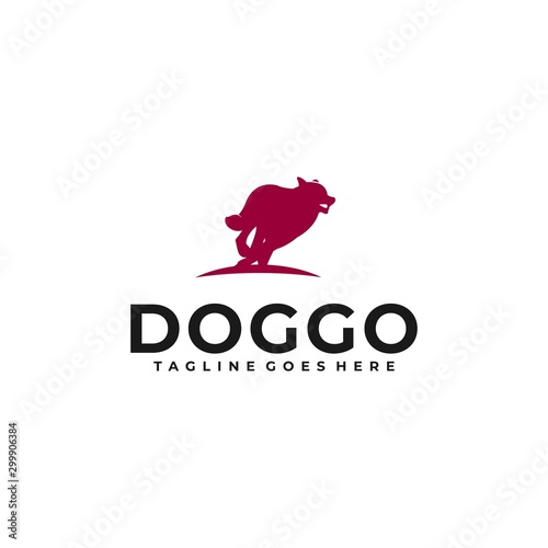 Run Dog Design concept Illustration Vector Template.