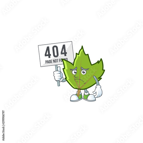 cute green autumn leaves in character pouting bring board.