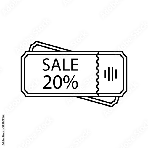 discount coupon - minimal line web icon. simple vector illustration. concept for infographic, website or app.