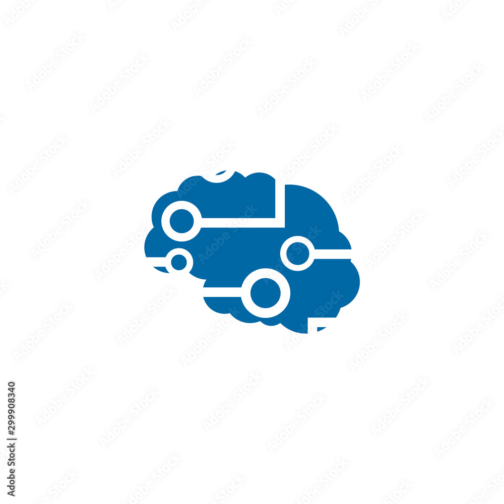 Brain illustration logo design template Brain illustration logo design template