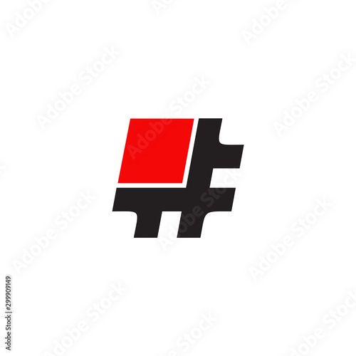 Hashtag icon logo design vector template