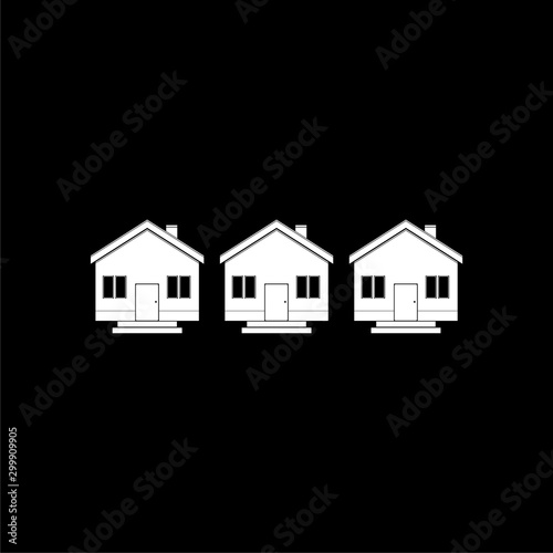 3 houses icon isolated on black background © sljubisa