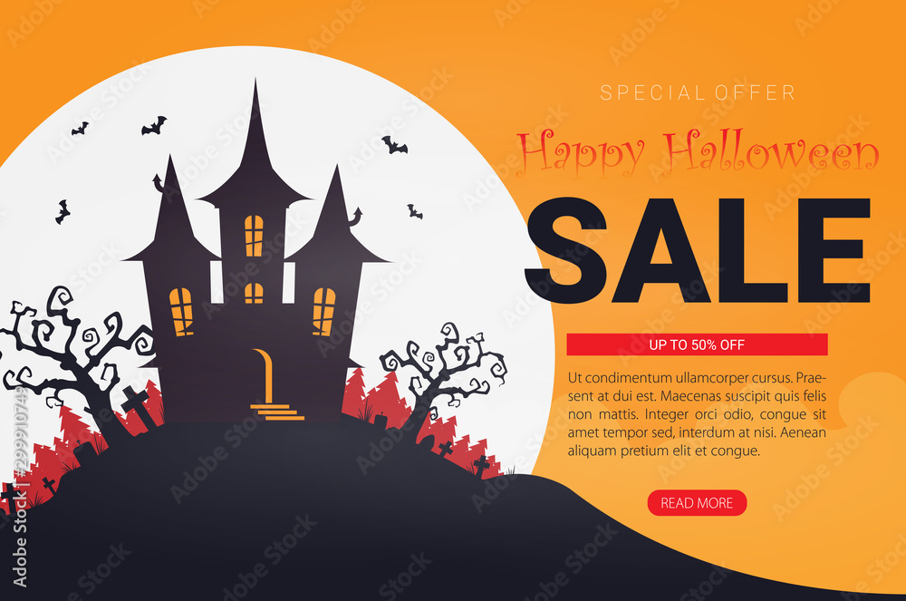 Halloween background flat design vector