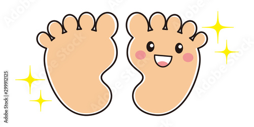 足の裏 キャラクター ベクターイラスト