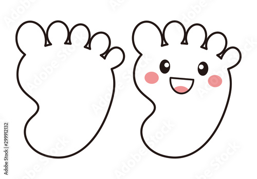 足の裏 キャラクター ベクターイラスト