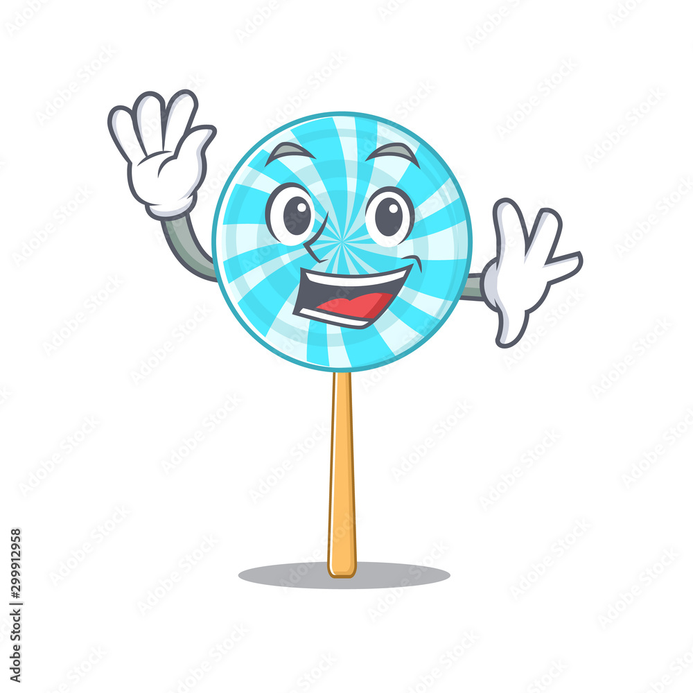 Big smile lollipop waving hands cartoon character Stock Vector | Adobe Stock