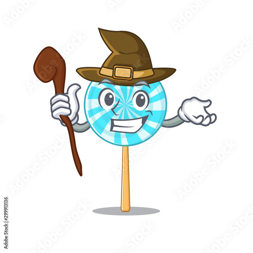 Happy halloween lollipop as a witch cartoon style