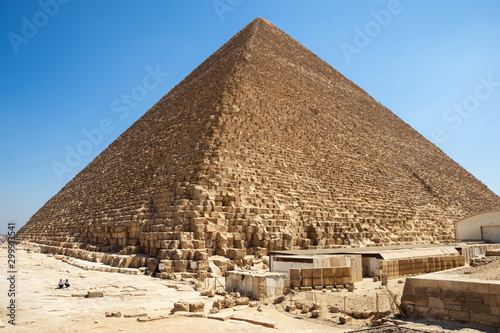 The Great Pyramid of Giza   Pyramid of Khufu or the Pyramid of Cheops  is the oldest and largest of the three pyramids in the Giza pyramid complex