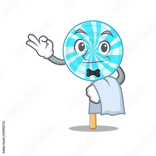 Lollipop character on a stylized waiter look