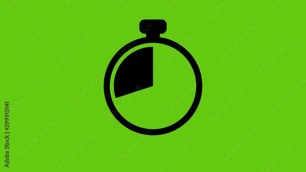 Animation of stopwatch.   stopwatch icon on  green background