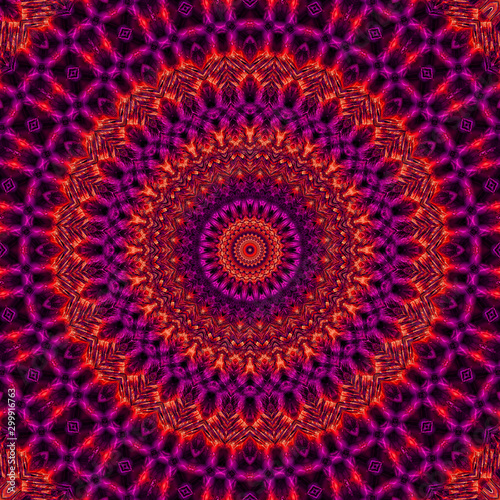 Fototapeta Naklejka Na Ścianę i Meble -  abstract red purple mandala graphic