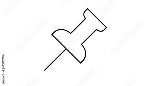 Push pin board map pointer icon for location marking