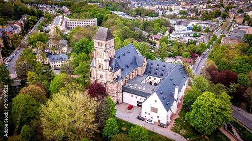 Schloßkirche in Chemnitz aus der Luft 