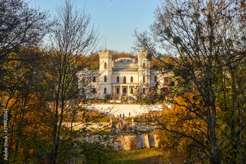 Old castle in autumn park