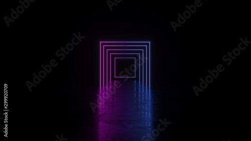 Fototapeta Naklejka Na Ścianę i Meble -  3D rendering Neon lights background. Bright neon lines background. Intelligence artificial. Abstract illustration. Architecture background