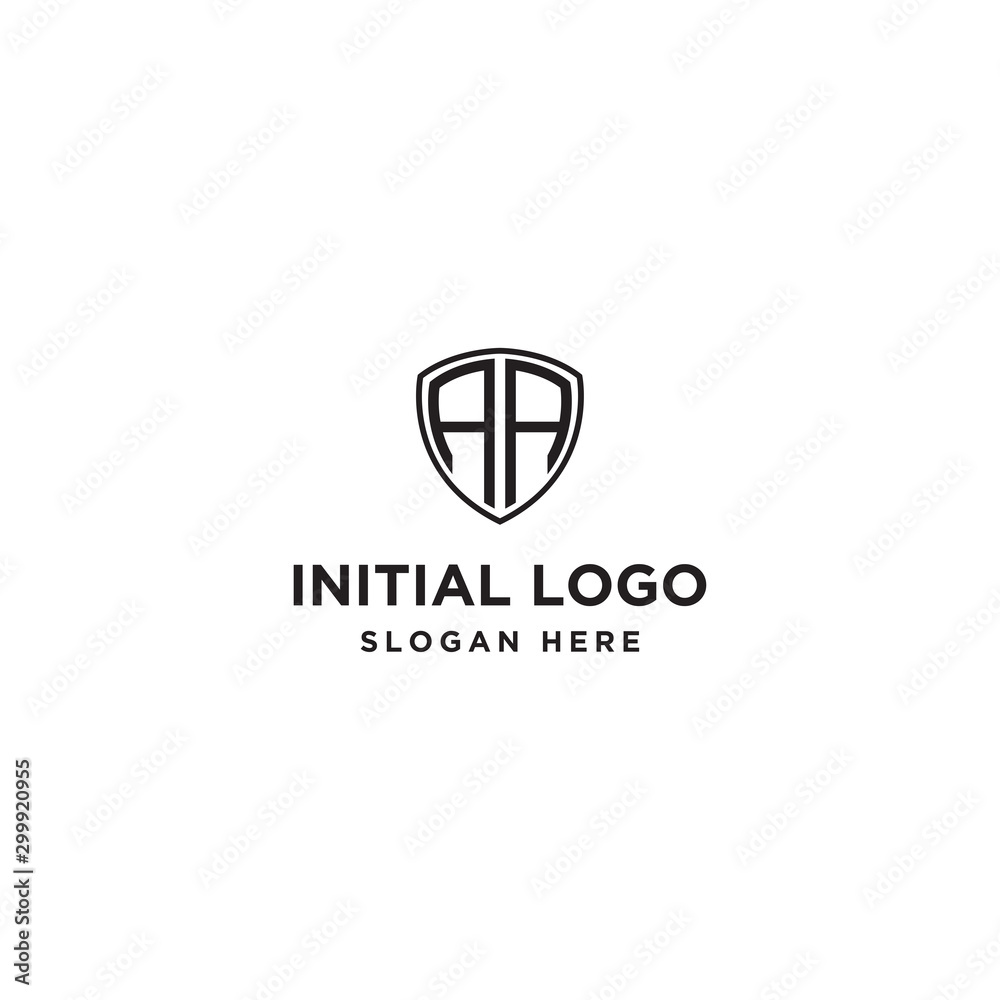 logo design inspiration for companies from the initial letters of the AA shield logo icon. -Vector logo design inspiration for companies from the initial letters of the AA shield logo icon. -Vector
