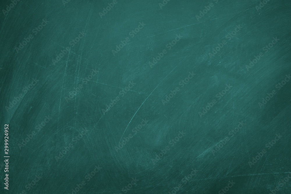 Texture of chalk on green blackboard / chalkboard background, can be use as concept for school education, dark wall backdrop , design template. - obrazy, fototapety, plakaty 