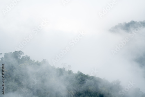 foggy landscape in the mountains