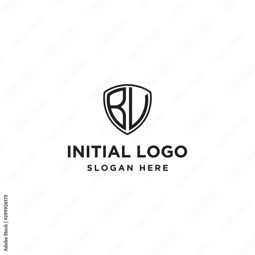 Initial letter BL initials logo. Universal symbol icon vector design. Luxury abc shield logotype.