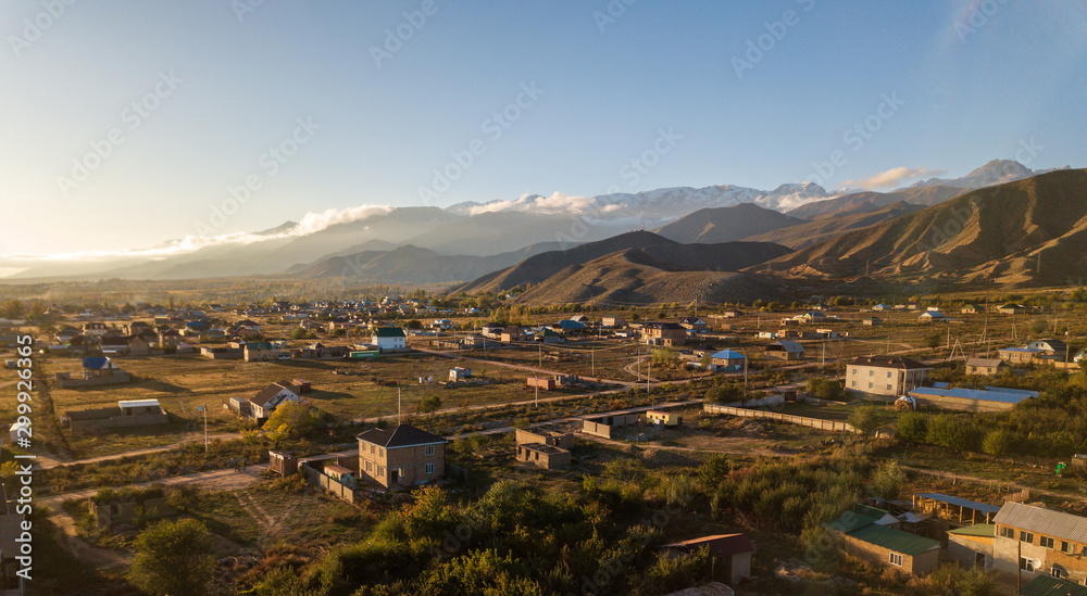 Naryn, Kyrgyzstan, the mountain autumn village