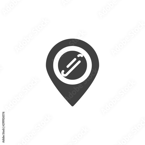 Pharmacy map marker vector icon. filled flat sign for mobile concept and web design. Drugstore location pin glyph icon. Symbol, logo illustration. Vector graphics