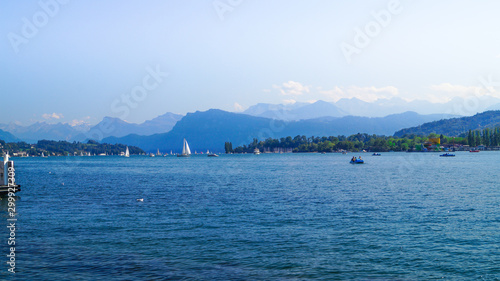 A view of the beautiful Lucerne lake in Switzerland © Tutun