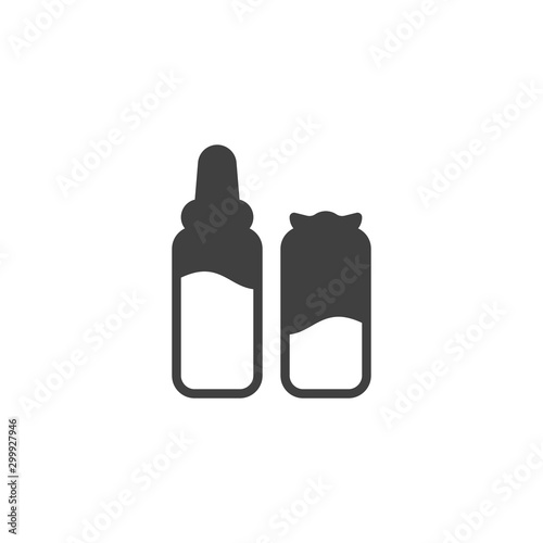 Medical ampoules vector icon. filled flat sign for mobile concept and web design. Medicine vaccine bottles glyph icon. Symbol, logo illustration. Vector graphics