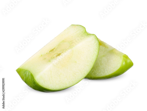 Green apple isolated on white clipping path