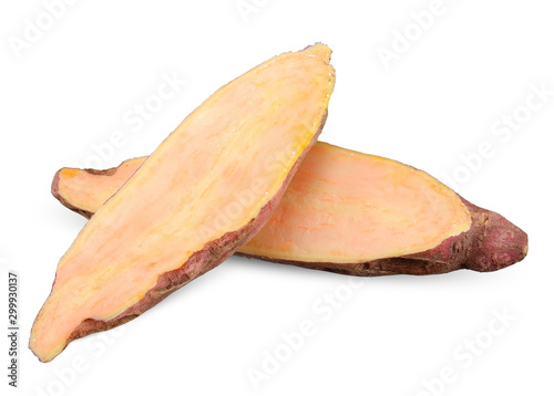 Sweet potato isolated on white clipping path