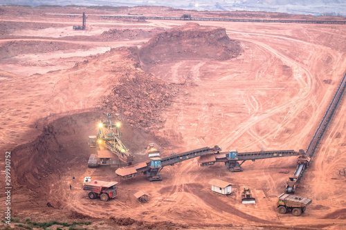 Big wheel of bucket wheel excavator in a  open pit