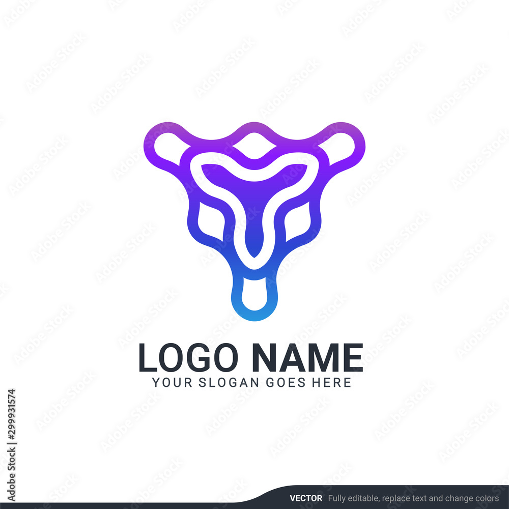 Obraz premium Creative abstract digital technology symbol logo design.