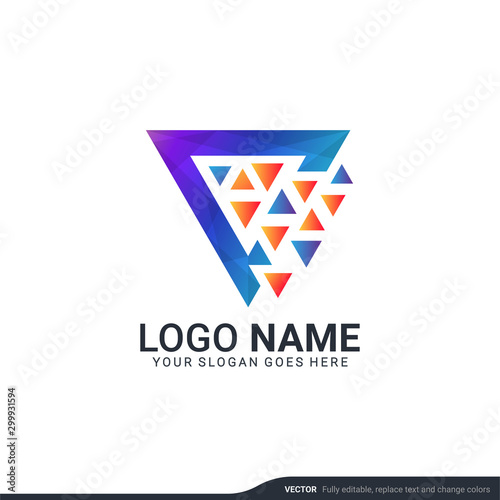 Free Download Creative abstract digital technology symbol logo design. - GFXLoad