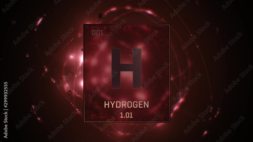 Hydrogen as Element 1 of the Periodic Table. Seamlessly looping 3D ...