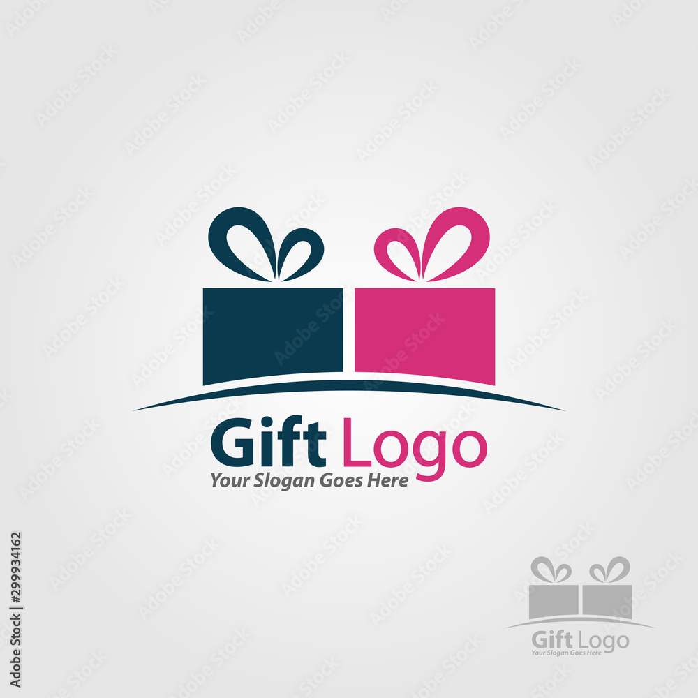 Gift Logo Vector, Icon, Emblem, Gift Shop Logo Design Concept, Creative Symbol. Gift Logo Vector, Icon, Emblem, Gift Shop Logo Design Concept, Creative Symbol.