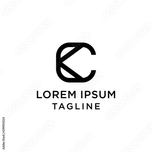 initial letter logo CK, KC logo template 