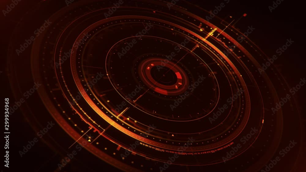 Orange abstract radial futuristic digital and technology element on dark background Orange abstract radial futuristic digital and technology element on dark background