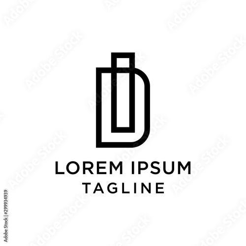 initial letter logo DI, ID logo template 