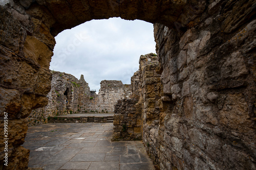 Medieval ruin of Scarborough Castle, Great Britain.