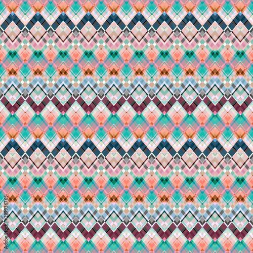 Seamless abstract pattern. Delicate pink-blue ornament. Ethnic.