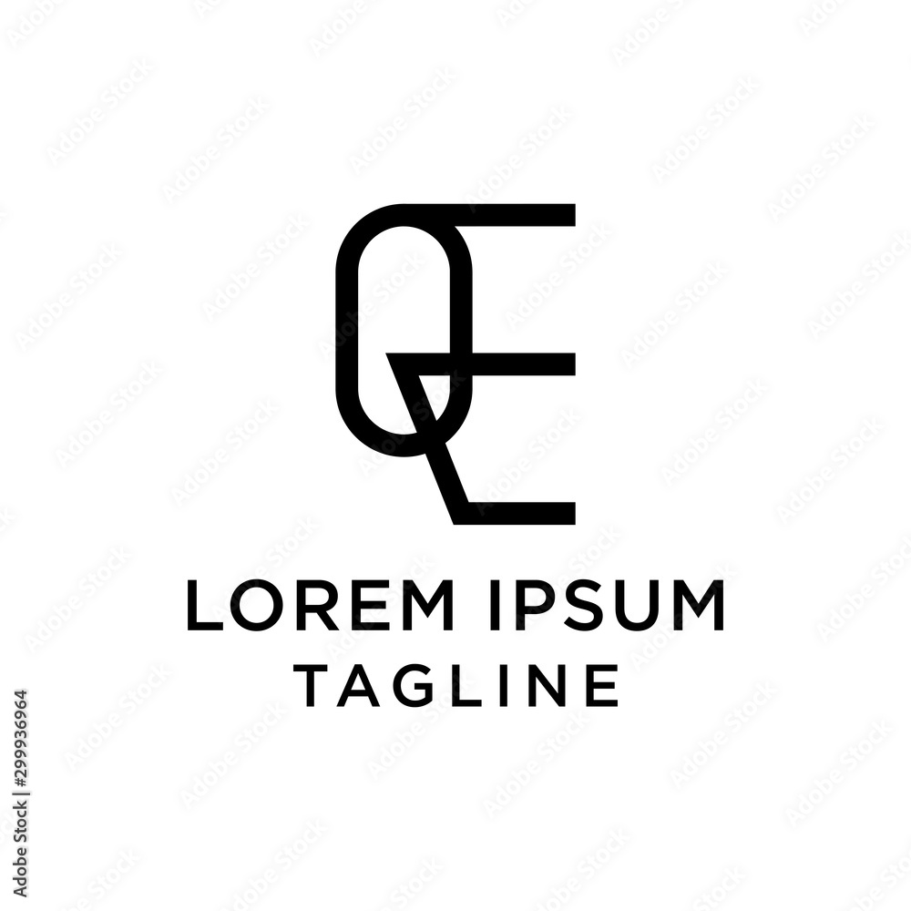 initial letter logo EQ, QE logo template initial letter logo EQ, QE logo template