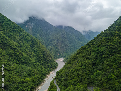 Taroko Gorge National Park in Taiwan. Aerial View