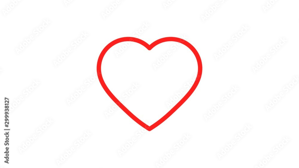 Red Heart Animation. line moved heart. Valentine heart Red Heart Animation. line moved heart. Valentine heart