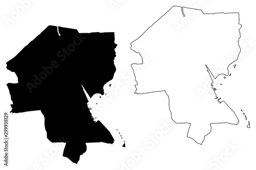 Providence City (United States cities, United States of America, usa city) map vector illustration, scribble sketch City of Providence map