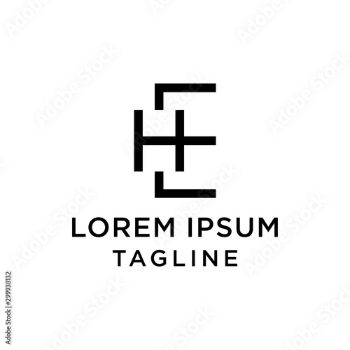 initial letter logo EH, HE logo template