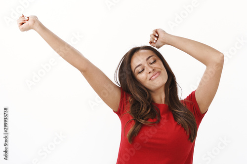 Foto Happiness, wellbeing and relaxation concept