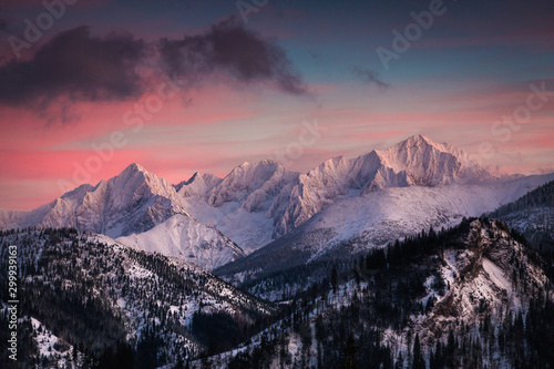 Obraz na płótnie Winter in Tatra Mountains in Poland Zakopane w salonie