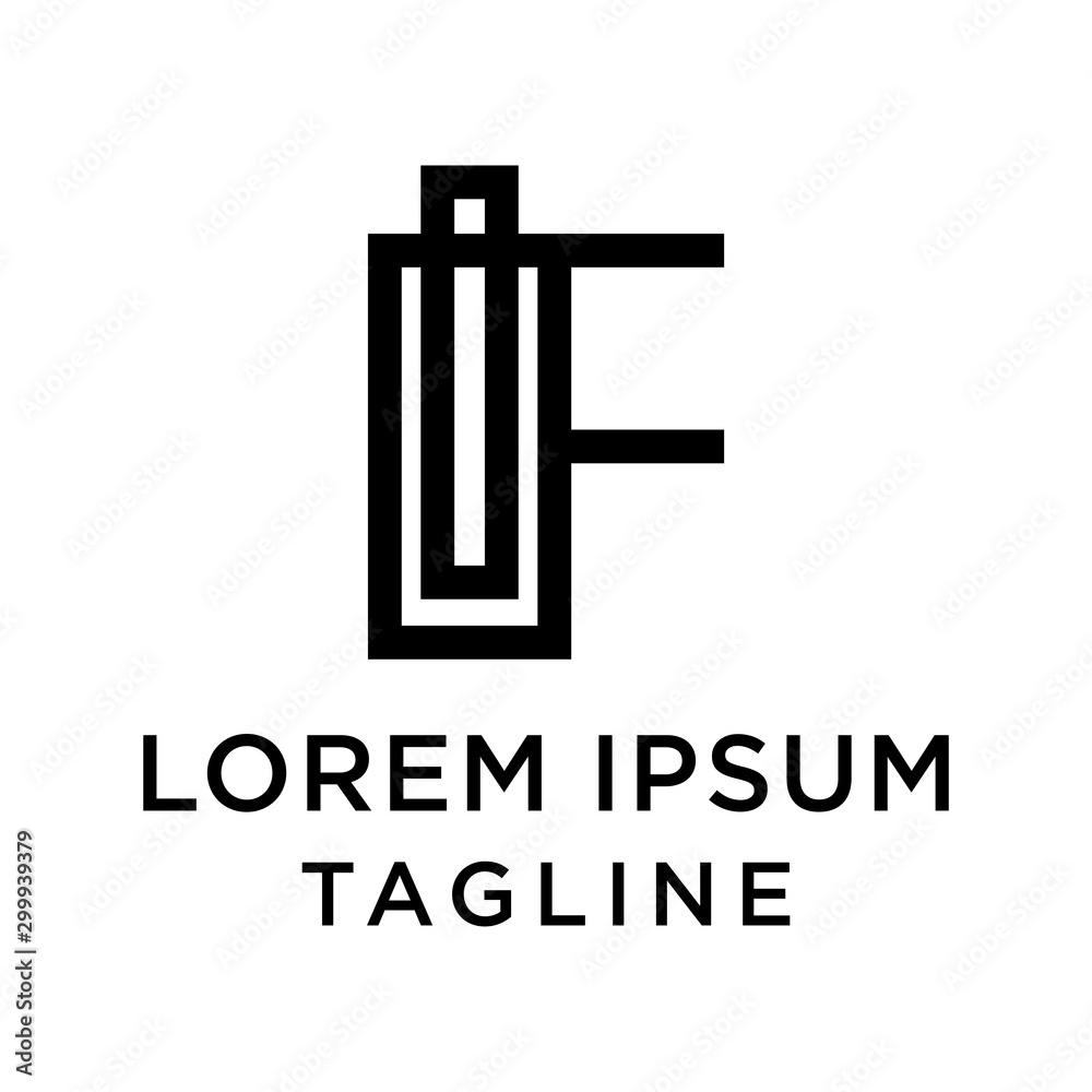 initial letter logo FI, IF logo template 