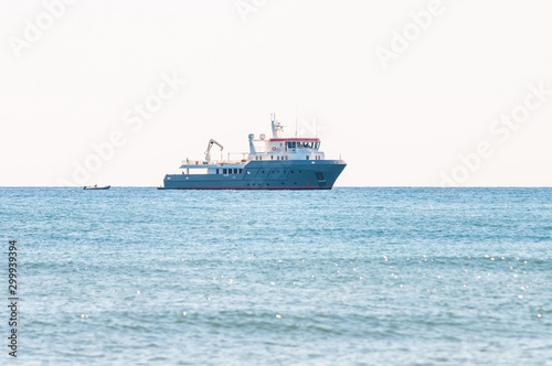 Offshore special purposes sea vessel in the Tyrrhenian sea waters near the Porto Ercole in the Province of Grosseto  Tuscany
