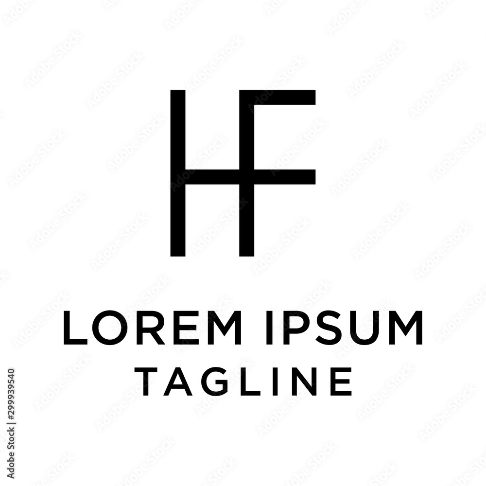 initial letter logo FH, HF logo template